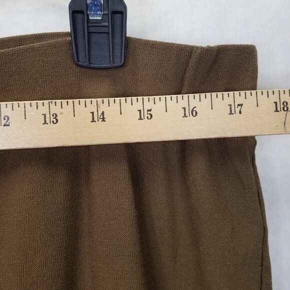 EILEEN FISHER Ponte Knit Pants Women L Pull on Cropped Crepe Stretch Cocoa Brown - Picture 10 of 12